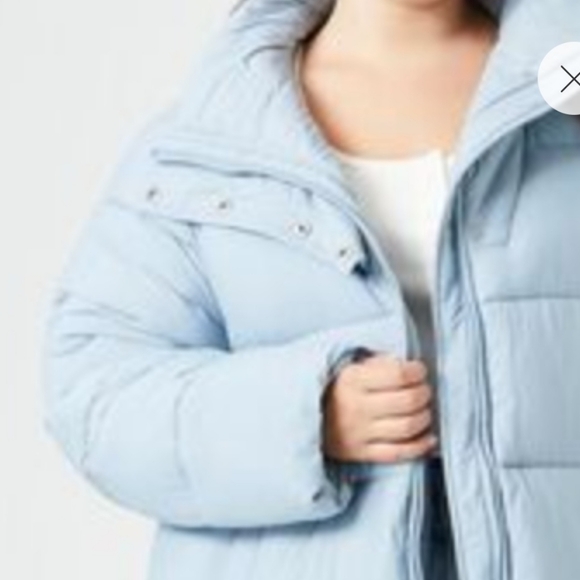 NEW Women Plus Size Longline Puffer Coat/Jacket! F21. Sky-Blue. 1X Adult. - Picture 7 of 16